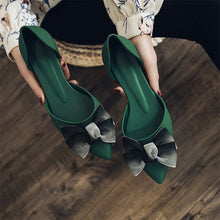 Load image into Gallery viewer, Autumn Women Shoes Bowtie Two Piece Slip On Pumps Ladies Pointed Toe Shallow Jelly Shoes Mid Heel Comfortable Female Footwear