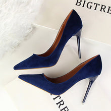 Load image into Gallery viewer, BIGTREE shoes Women's high heels sexy pumps Blue heels 2019 Female party shoe ladies stiletto pointed fashion zapatos de mujer